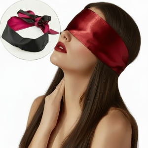 Luxurious Soft Silk Eye Mask - Black and Red silk