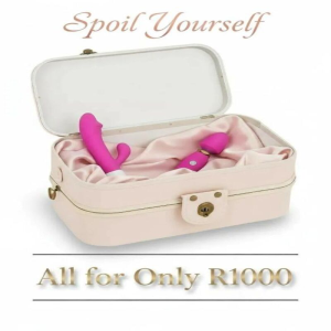 Portable Lockable Sex Toy Storage Case with 2 Password Locks with a mini AV stick and a 2-in-1 G-Spot Massage Wand