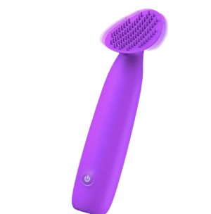 Mini Couples Massage Brush Bullet Vibrator - Purple Mauve